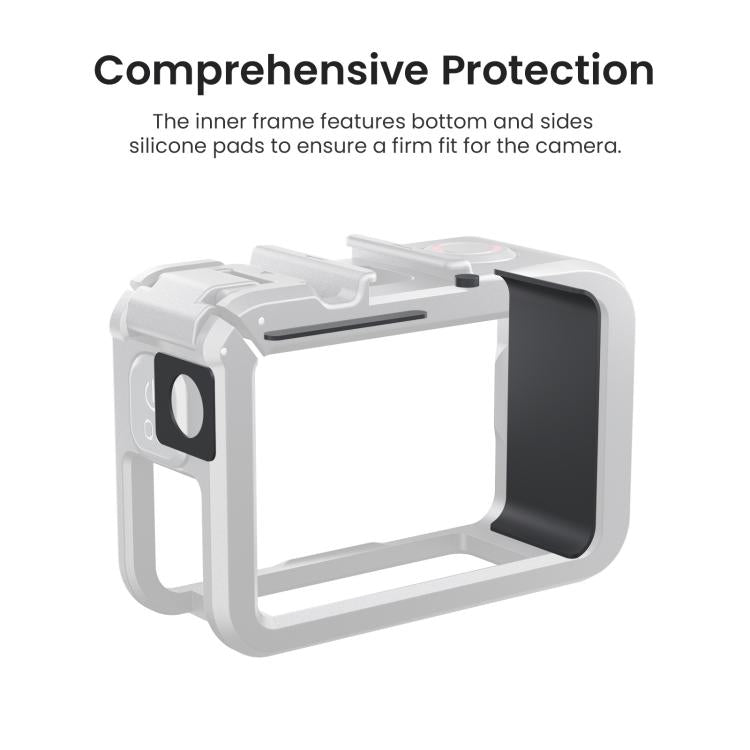 aMagisn PC Material Camera Cage for DJI Action 5 Pro / 4 / 3 with Quick Release Vertical/Horizontal Shoot Support, Cold Shoe Mount & 1/4-inch Thread, Action 5 Pro /4/3 PC Cage