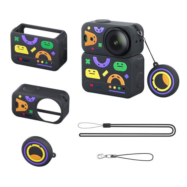For DJI Osmo Nano aMagisn Fun Pattern Silicone Case 5-in-1 Full Body Protective Cover Skin with Lens Cap