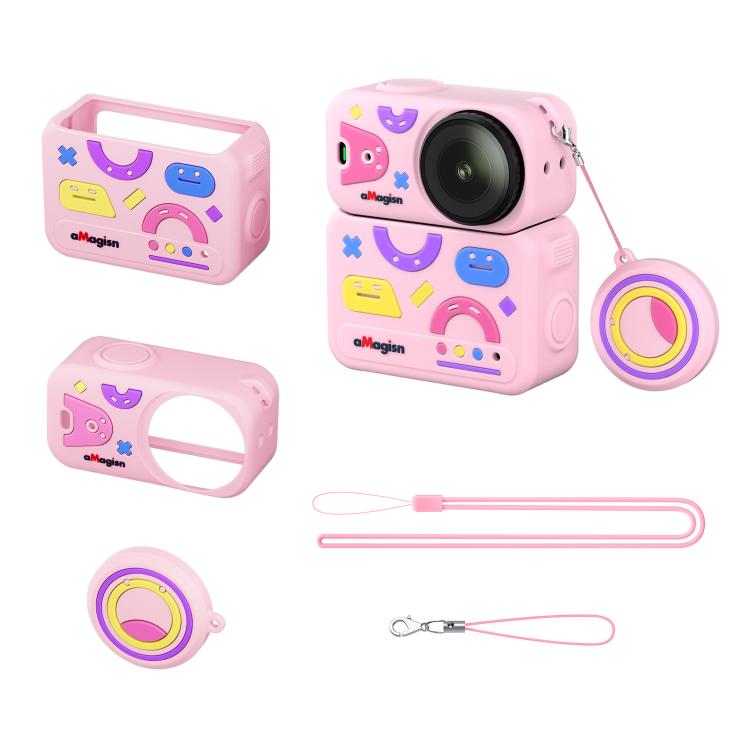 For DJI Osmo Nano aMagisn Fun Pattern Silicone Case 5-in-1 Full Body Protective Cover Skin with Lens Cap