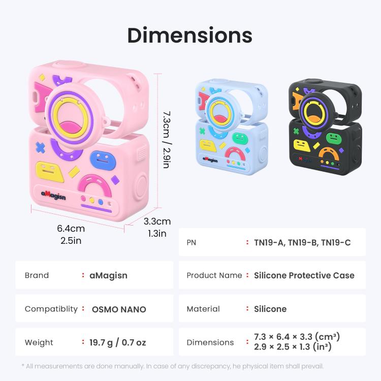 For DJI Osmo Nano aMagisn Fun Pattern Silicone Case 5-in-1 Full Body Protective Cover Skin with Lens Cap