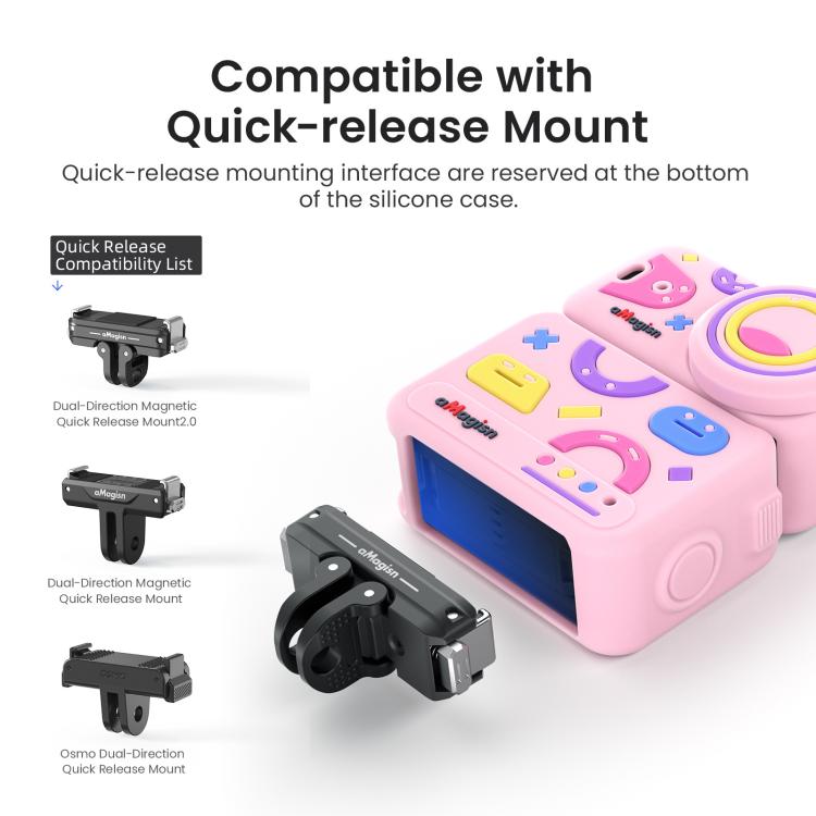 For DJI Osmo Nano aMagisn Fun Pattern Silicone Case 5-in-1 Full Body Protective Cover Skin with Lens Cap