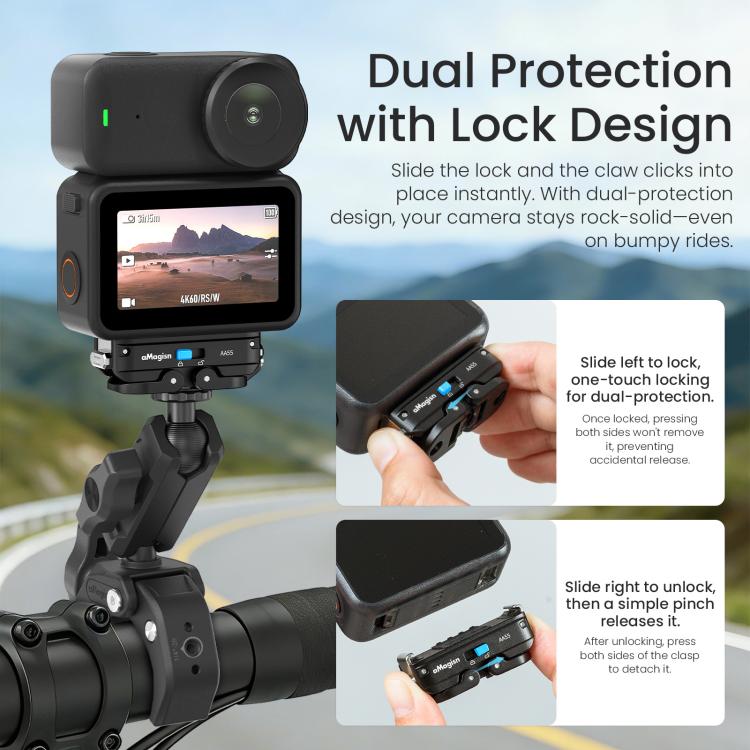 For DJI Osmo Action 6 / Nano aMagisn Metal Magnetic Quick Release Mount 2.0 Lockable Adapter, For DJI Osmo Action 6 / Nano