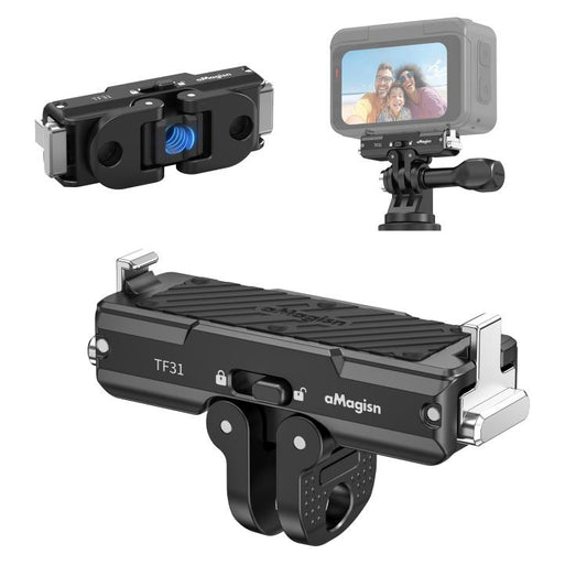 For Insta360 GO Ultra aMagisn Metal Magnetic Quick Release Mount 2.0 Lockable Adapter, For Insta360 GO Ultra