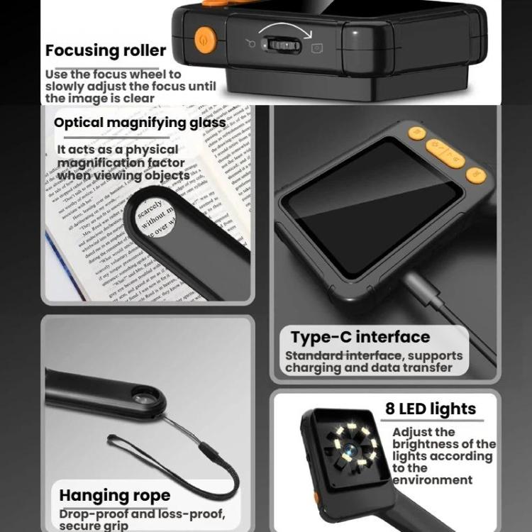 2.8 inch HD Digital Microscope Portable Electronic Repair Magnifier, HM028B