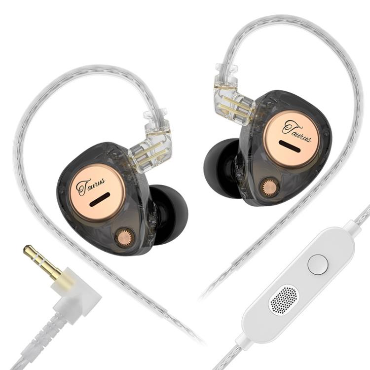 KZ Taurus 3.5mm Horizontal Dual Dynamic Driver Structure HiFi Quality 1.2m Wired Earphone, Transparent Standard, Transparent With Mic, Transparent Black, Transparent Black With Mic, White Standard, White With Mic