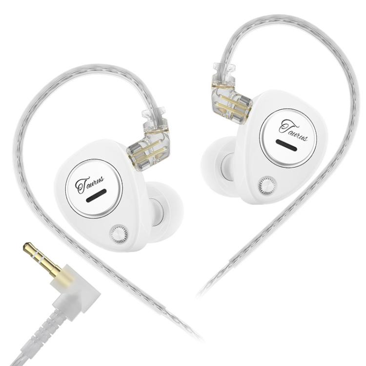 KZ Taurus 3.5mm Horizontal Dual Dynamic Driver Structure HiFi Quality 1.2m Wired Earphone, Transparent Standard, Transparent With Mic, Transparent Black, Transparent Black With Mic, White Standard, White With Mic