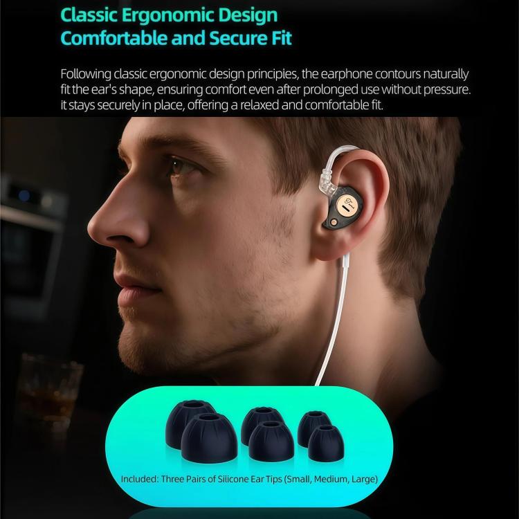 KZ Taurus 3.5mm Horizontal Dual Dynamic Driver Structure HiFi Quality 1.2m Wired Earphone, Transparent Standard, Transparent With Mic, Transparent Black, Transparent Black With Mic, White Standard, White With Mic
