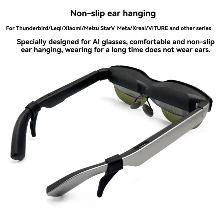 4pcs /Set Silicone Anti-Slip Ear Hooks for AI Smart Glasses Universal Comfort Eyeglass Ear Grips for Meta Ray-Ban, Xreal, Thunderbird