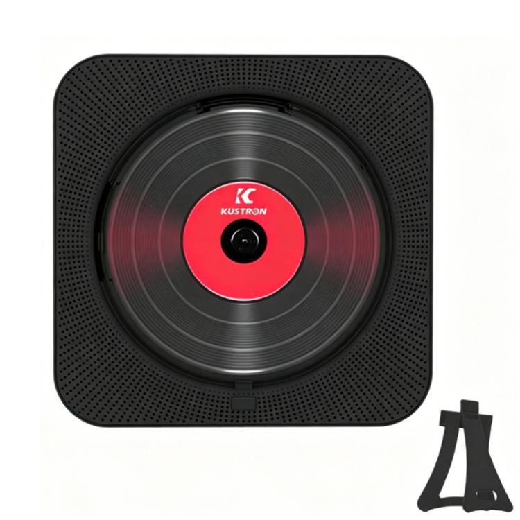 KUSTRON Home Wall-Mounted CD Player Bluetooth Speaker Music Player With Cover, White, Black, Green, Pink, Purple