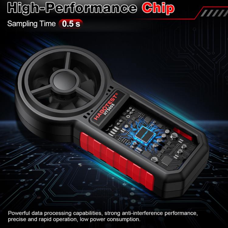HABOTEST HT5005 Portable Digital Anemometer With Display Screen High Precision Wind Speed & Wind Temperature Tester, HT5005