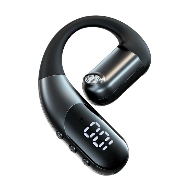 K2 Digital Display Single Ear-Hook Bluetooth Earphones Rotatable Stereo Noise Reduction Earbuds