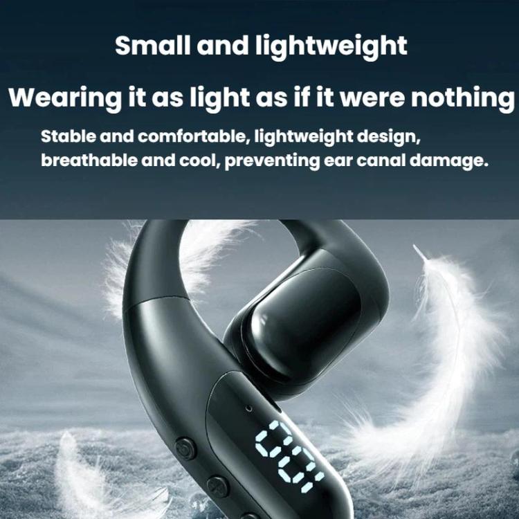 K2 Digital Display Single Ear-Hook Bluetooth Earphones Rotatable Stereo Noise Reduction Earbuds