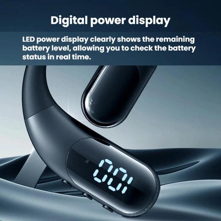 K2 Digital Display Single Ear-Hook Bluetooth Earphones Rotatable Stereo Noise Reduction Earbuds