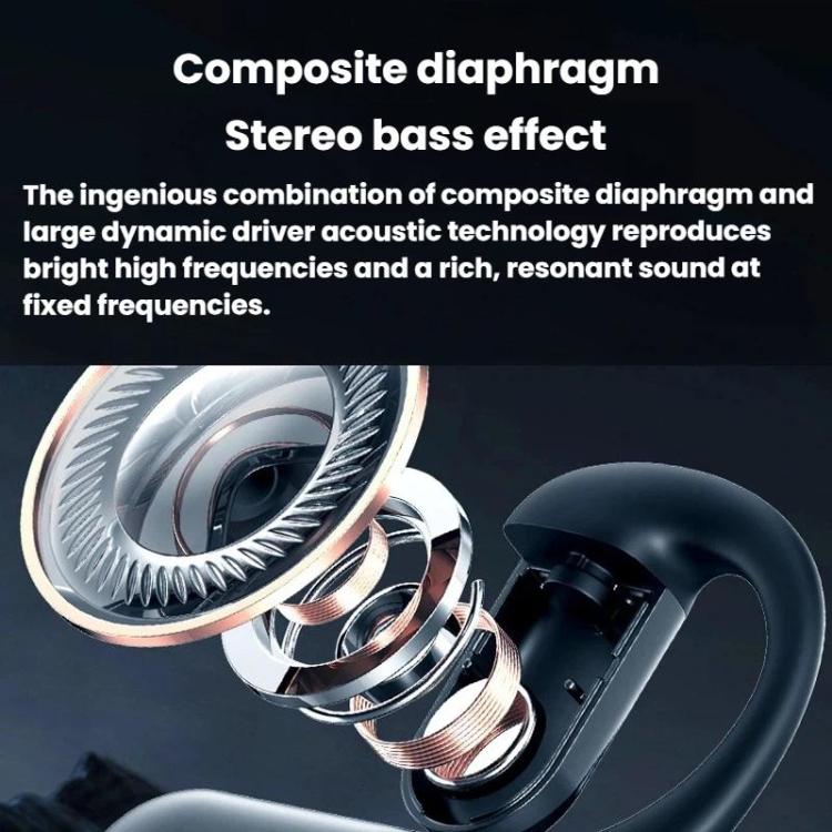 K2 Digital Display Single Ear-Hook Bluetooth Earphones Rotatable Stereo Noise Reduction Earbuds