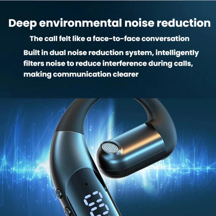 K2 Digital Display Single Ear-Hook Bluetooth Earphones Rotatable Stereo Noise Reduction Earbuds