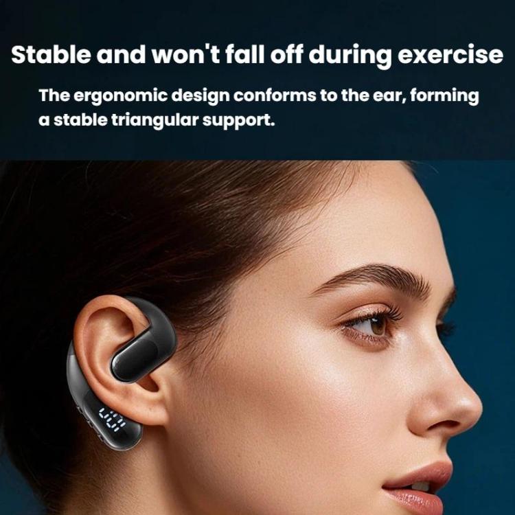 K2 Digital Display Single Ear-Hook Bluetooth Earphones Rotatable Stereo Noise Reduction Earbuds