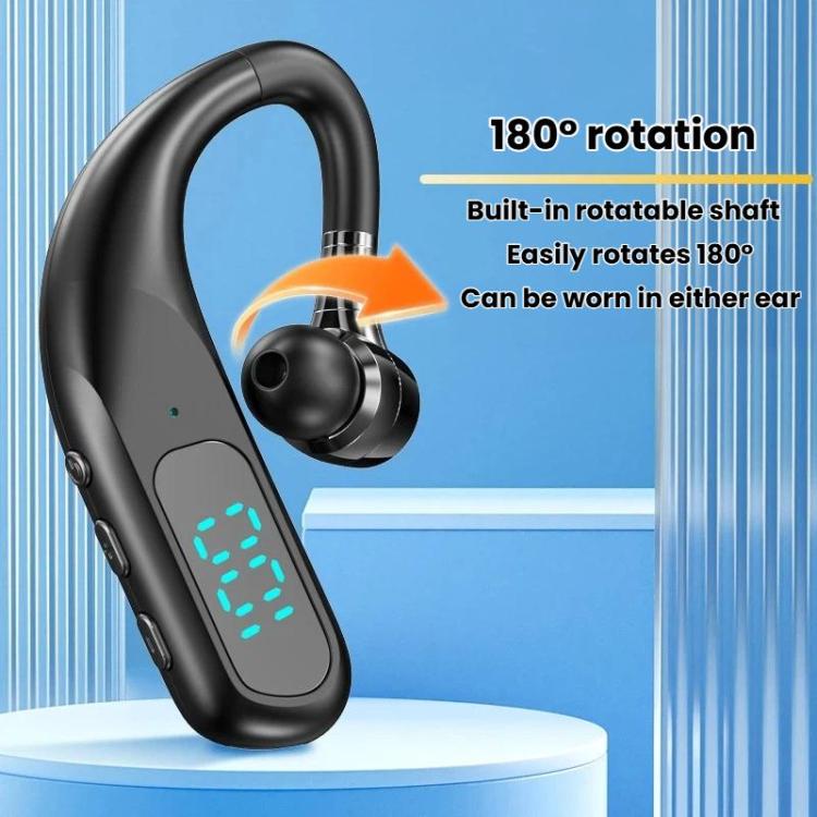 K3 Digital Display Single In-Ear Ear-Hook Bluetooth Earphone Portable High Definition Noise Reduction Earbud