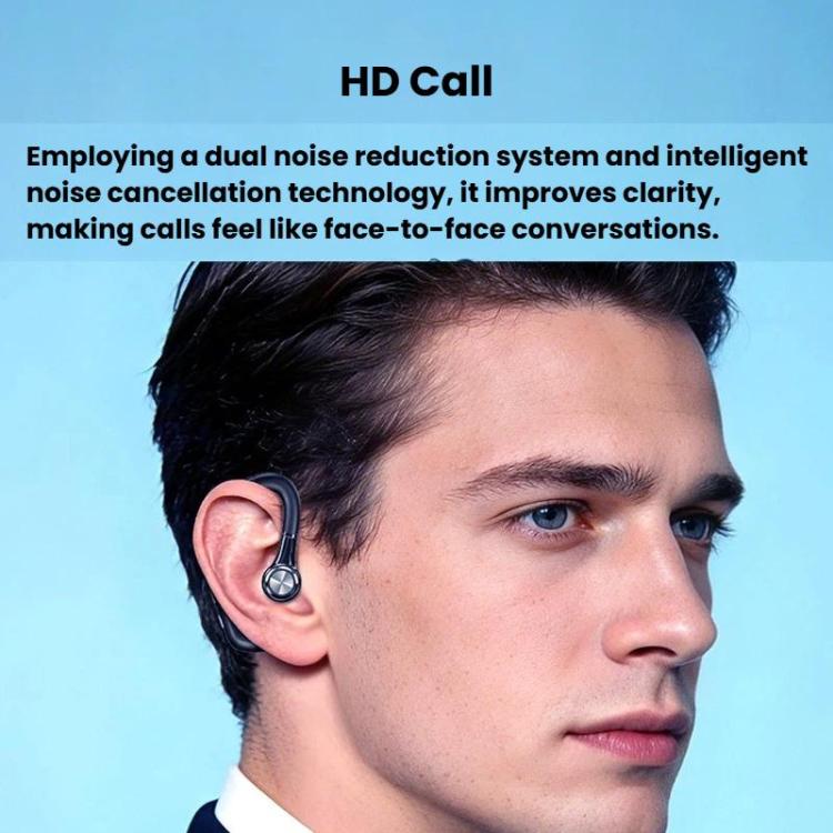 K3 Digital Display Single In-Ear Ear-Hook Bluetooth Earphone Portable High Definition Noise Reduction Earbud