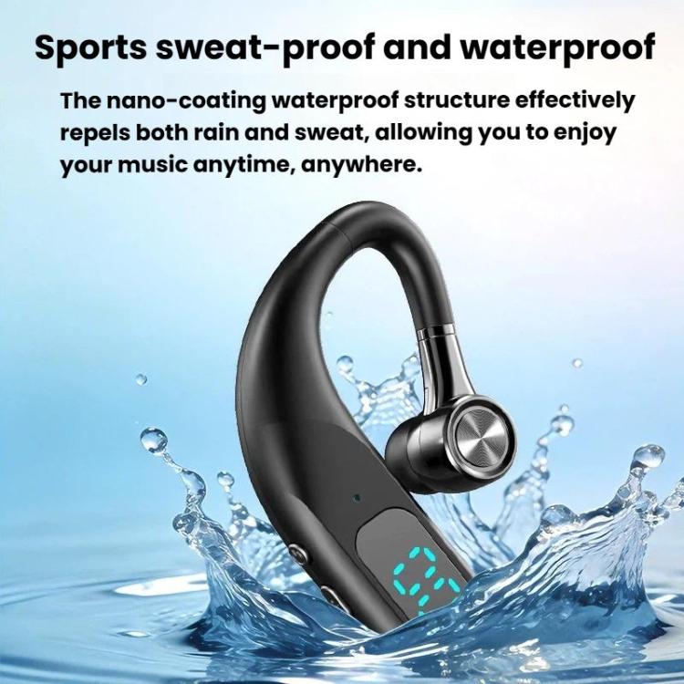 K3 Digital Display Single In-Ear Ear-Hook Bluetooth Earphone Portable High Definition Noise Reduction Earbud