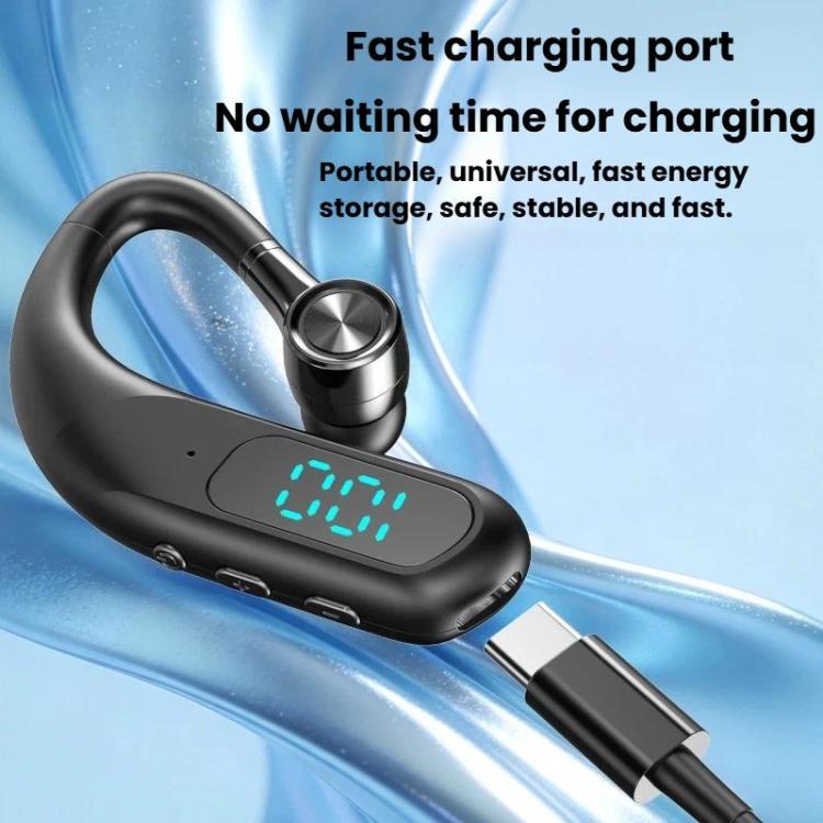 K3 Digital Display Single In-Ear Ear-Hook Bluetooth Earphone Portable High Definition Noise Reduction Earbud
