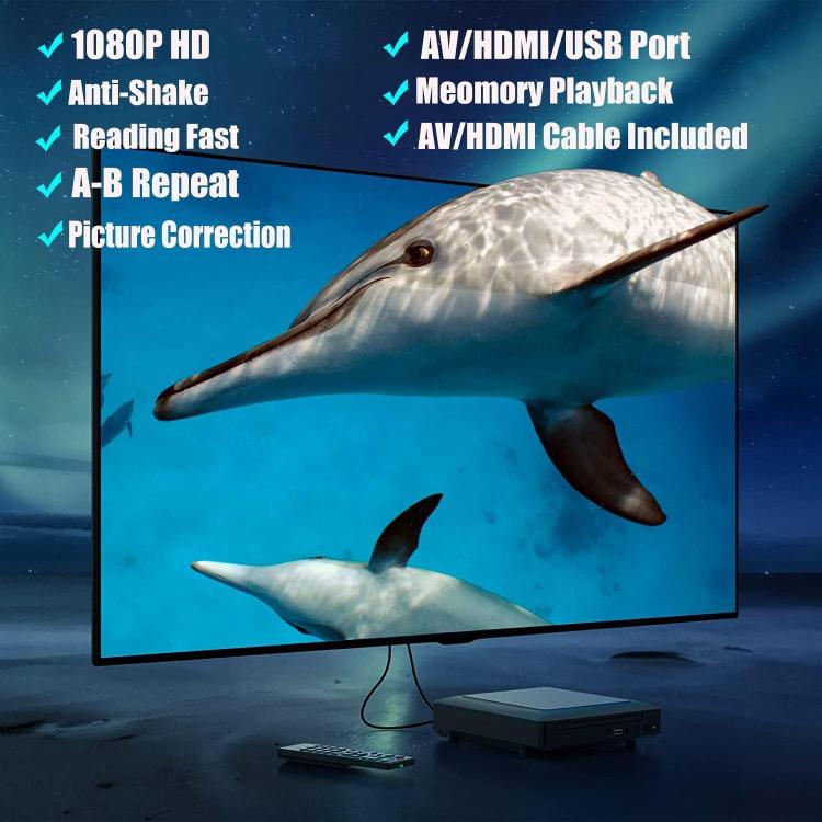 Portable Home DVD/EVD/VCD High-Definition Mini Disc Player, US Plug, EU Plug