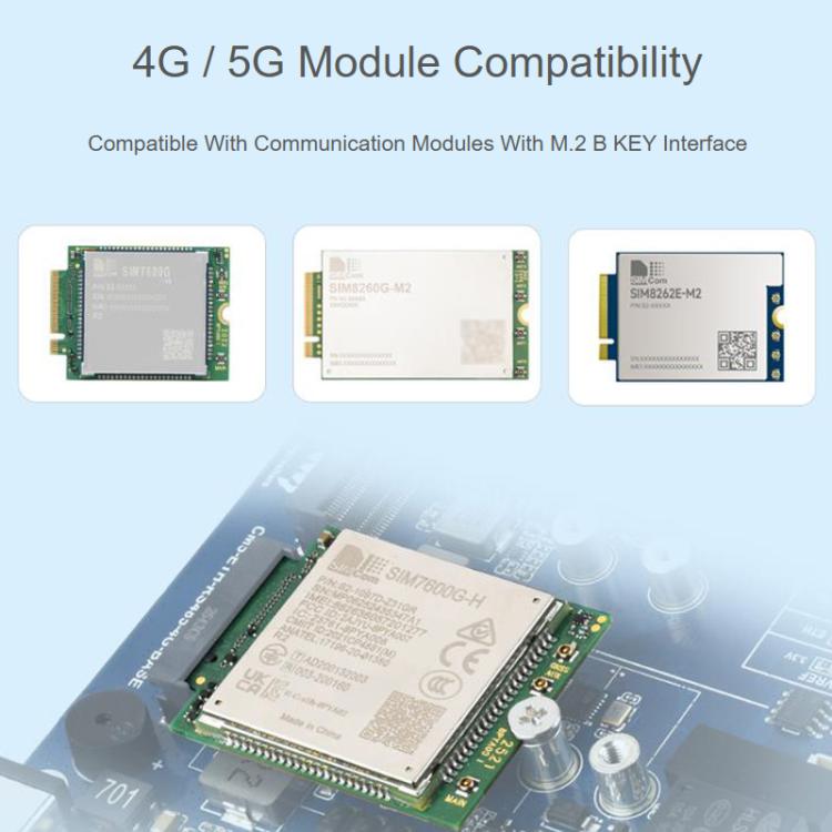 Waveshare 34252 CM5 Gigabit/2.5G Dual Ethernet Multi-Function Expansion Board Supports RS485 Industrial Communication, 4G / 5G Module And 4K Display Output, EU Plug, UK Plug, US Plug