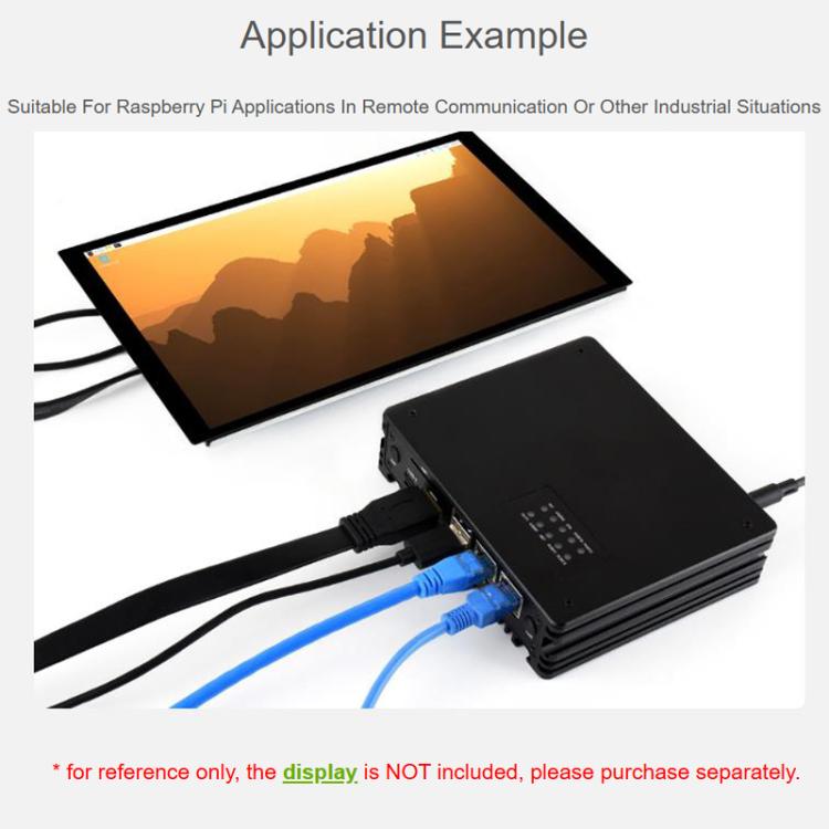 Waveshare 34252 CM5 Gigabit/2.5G Dual Ethernet Multi-Function Expansion Board Supports RS485 Industrial Communication, 4G / 5G Module And 4K Display Output, EU Plug, UK Plug, US Plug
