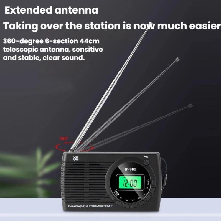 FM/AM/SW Multi-Band LCD Screen Clock-Controlled Stereo Radio, For EU, For US