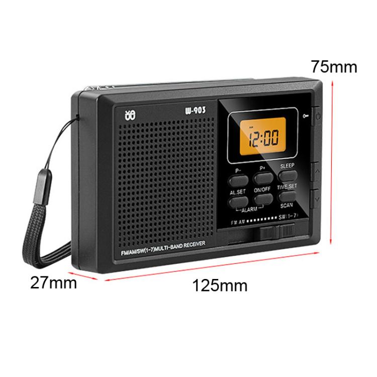 WDK FM/AM/SW Multi-Band LCD Screen Clock-Controlled Stereo Digital Radio, For EU, For US
