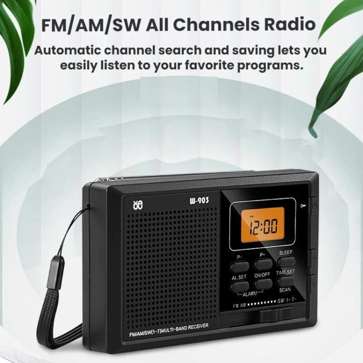 WDK FM/AM/SW Multi-Band LCD Screen Clock-Controlled Stereo Digital Radio, For EU, For US