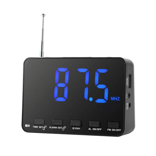 WDK Single-Band FM Digital Extra-Large Screen Display Alarm Clock Radio, For EU, For US