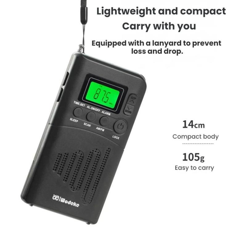 WDK Portable FM/AM Full-Band Mini Digital Display Radio, For EU, For US