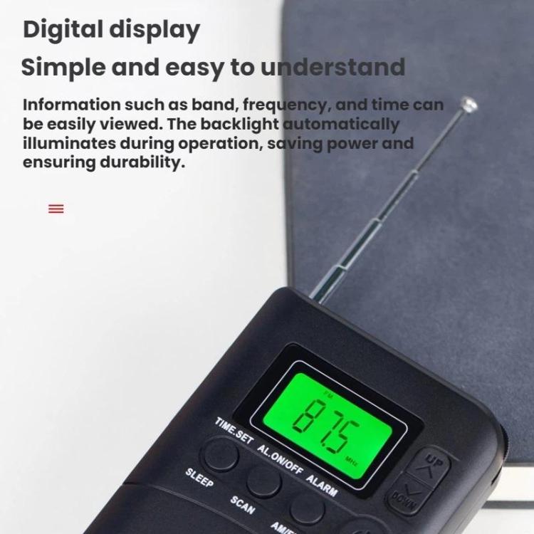 WDK Portable FM/AM Full-Band Mini Digital Display Radio, For EU, For US