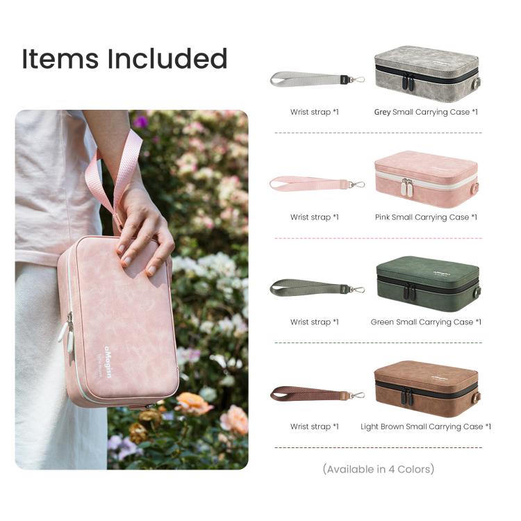 aMagisn Nubuck Leather Action Camera Carrying Case Small Travel Storage Bag with Adjustable Dividers