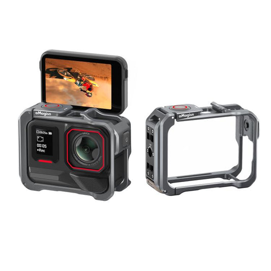 For Insta360 Ace Pro 2 / Ace Pro AMagisn Metal Camera Cage 2.0 With Quick-Switch Vertical/Horizontal Shooting, Cold Shoe Mount