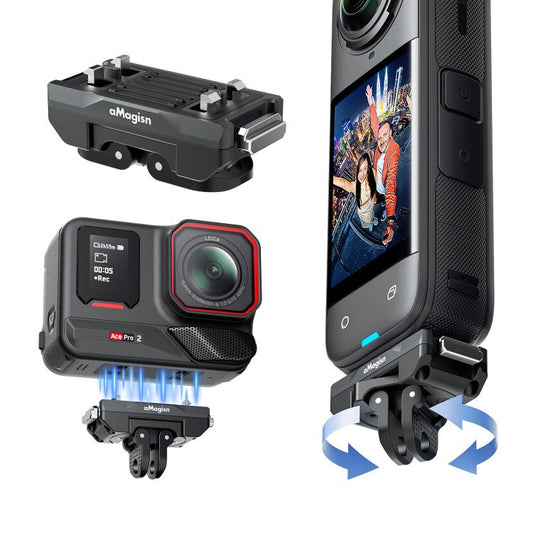 aMagisn 360-Degree Rotatable Magnetic Quick Release Mount For Insta360 Ace Pro 2 / Ace Pro / X5 / X4 Air, For Insta360 Ace Serirs/X5/X4 Air
