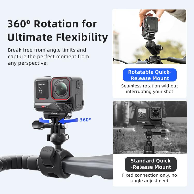 aMagisn 360-Degree Rotatable Magnetic Quick Release Mount For Insta360 Ace Pro 2 / Ace Pro / X5 / X4 Air, For Insta360 Ace Serirs/X5/X4 Air