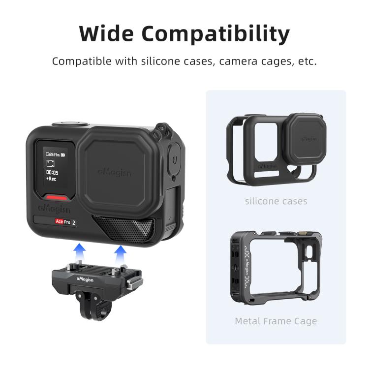aMagisn 360-Degree Rotatable Magnetic Quick Release Mount For Insta360 Ace Pro 2 / Ace Pro / X5 / X4 Air, For Insta360 Ace Serirs/X5/X4 Air
