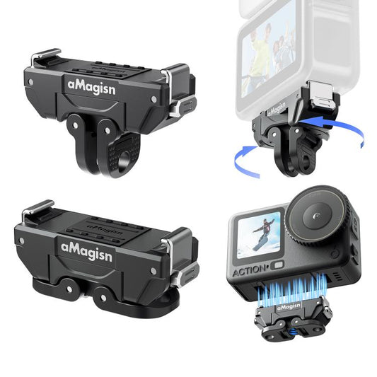 aMagisn 360-Degree Rotatable Magnetic Quick Release Mount For DJI Osmo Action 6/Nano, For DJI Osmo Action 6/Nano