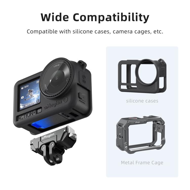 aMagisn 360-Degree Rotatable Magnetic Quick Release Mount For DJI Osmo Action 6/Nano, For DJI Osmo Action 6/Nano
