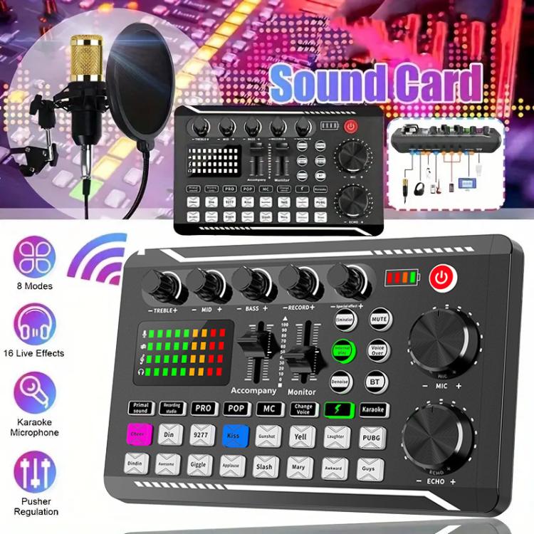 Dual BM800 Condenser Microphone With F998max Live Sound Card Kit Podcast Equipment Bundle Adjustable Scissor Arm Stand