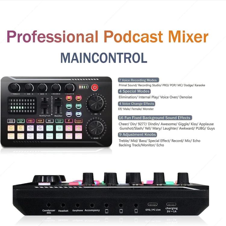 Dual BM800 Condenser Microphone With F998max Live Sound Card Kit Podcast Equipment Bundle Adjustable Scissor Arm Stand
