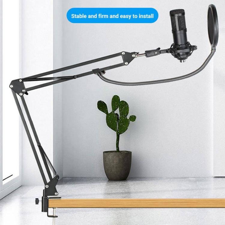 Dual BM800 Condenser Microphone with V8S Live Sound Card Kit Podcast Equipment Bundle Adjustable Scissor Arm Stand