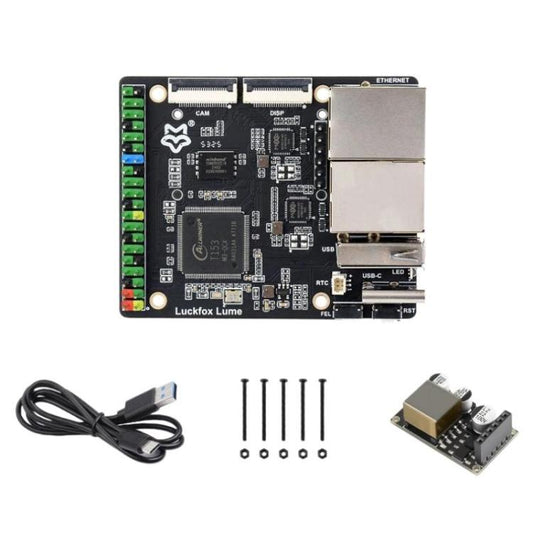 Luckfox Lume High-Performance Linux Development Board, Based On The Allwinner T153 Multi-Core Heterogeneous Industrial Processor, Dual Gigabit Ethernet Ports, With POE Model, Basic