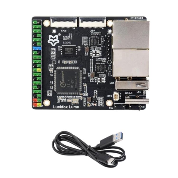 Luckfox Lume High-Performance Linux Development Board, Based On The Allwinner T153 Multi-Core Heterogeneous Industrial Processor, Dual Gigabit Ethernet Ports, With POE Model, Basic
