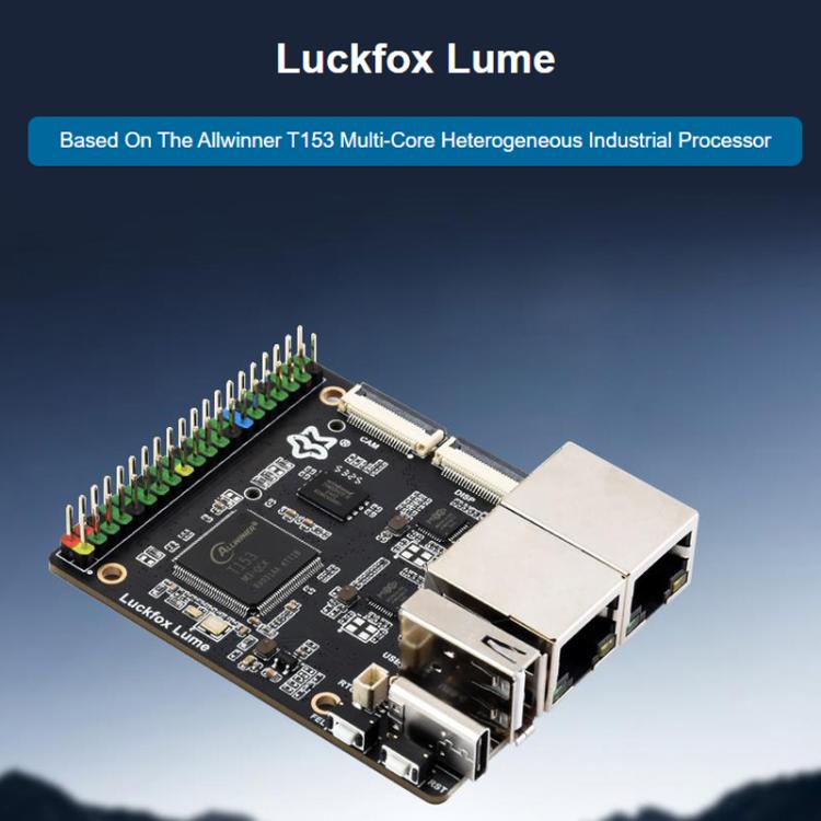 Luckfox Lume High-Performance Linux Development Board, Based On The Allwinner T153 Multi-Core Heterogeneous Industrial Processor, Dual Gigabit Ethernet Ports, With POE Model, Basic