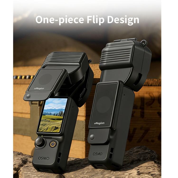 For DJI Osmo Pocket 4 aMagisn Gimbal Protector Case Protective Cover with One-Piece Flip Design Integrated 3D Joystick Guard