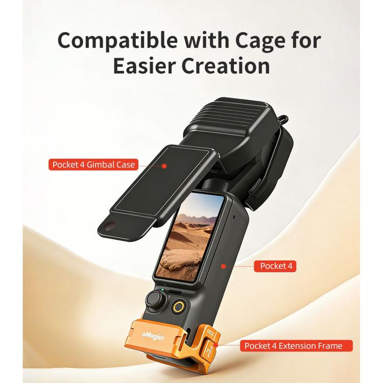 For DJI Osmo Pocket 4 aMagisn Gimbal Protector Case Protective Cover with One-Piece Flip Design Integrated 3D Joystick Guard