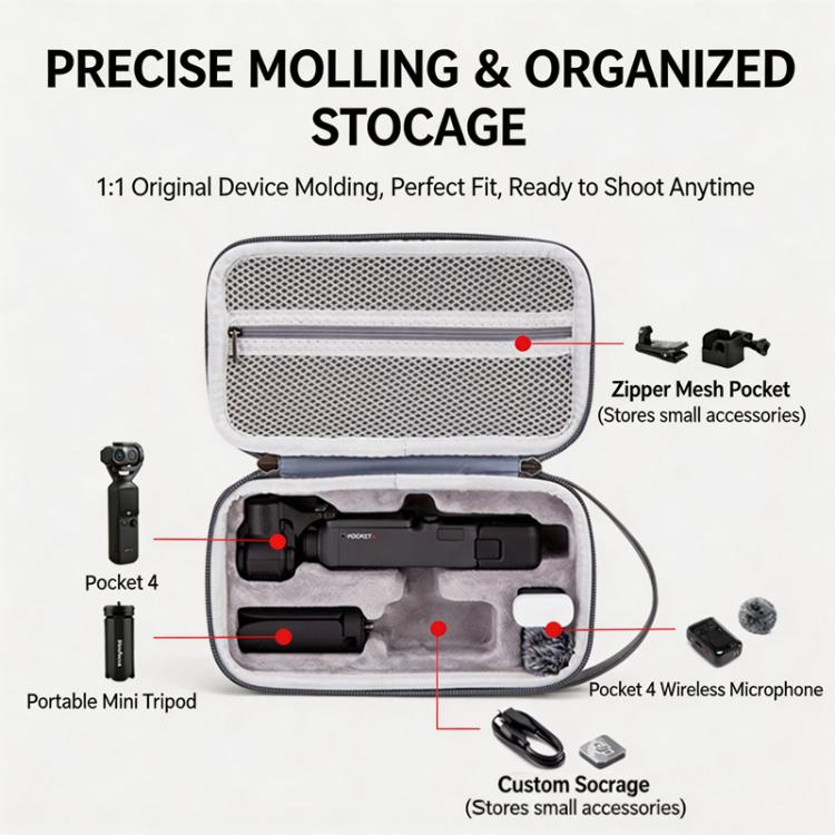 For DJI Osmo Pocket 4 Hard Carrying Case Waterproof Protective Travel Bag Shockproof Portable Handbag