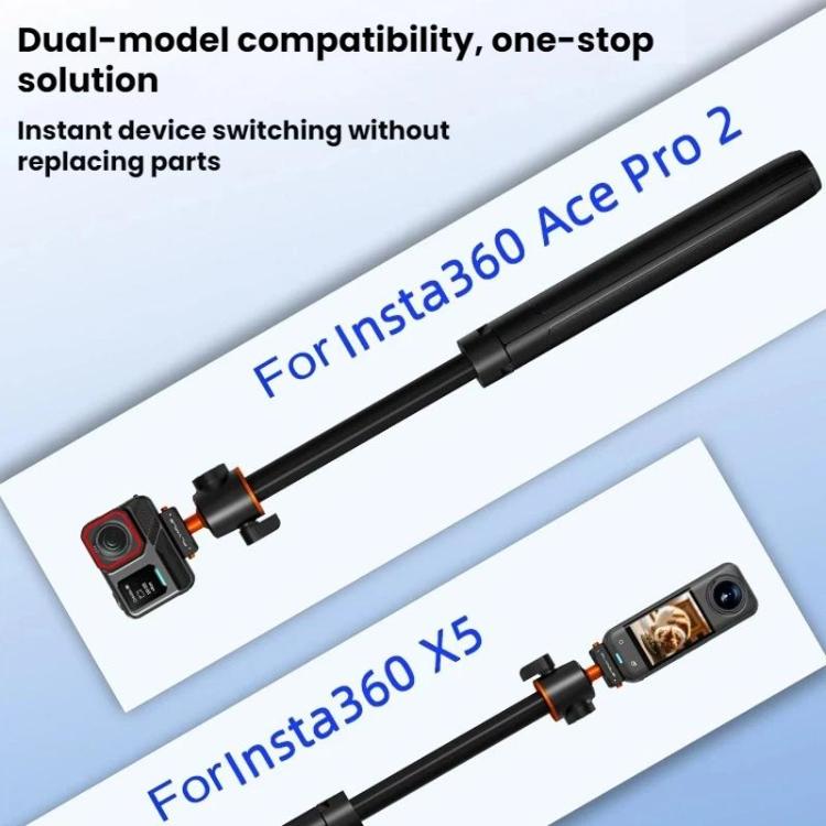 For Insta360 Ace Pro / 2 / X5 Flymile Quick-Release Selfie Extension Pole Tripod